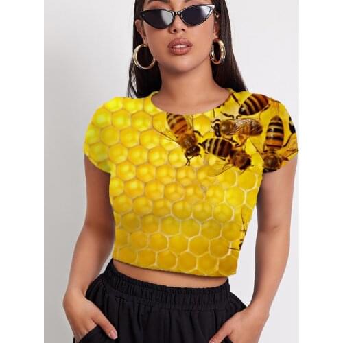3d Tshirt Bee T-shirt Women Animal Tshirts Casual Lovely Tshirt Printed Harajuku Funny T shirts Short Sleeve T shirts New