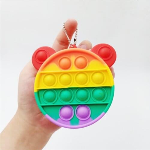 New Small Wallet Push Bubble Toy Pop Autism Squishy Stress Reliever Toys Children Learning Pencil Case Anti-stress Fidget Toys