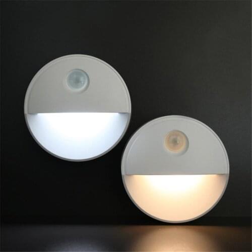 Half Moon Induction LED Lamp Round Human Body Motion Sensor Night Light Battery Power Led Light Childrens Night Light For Home