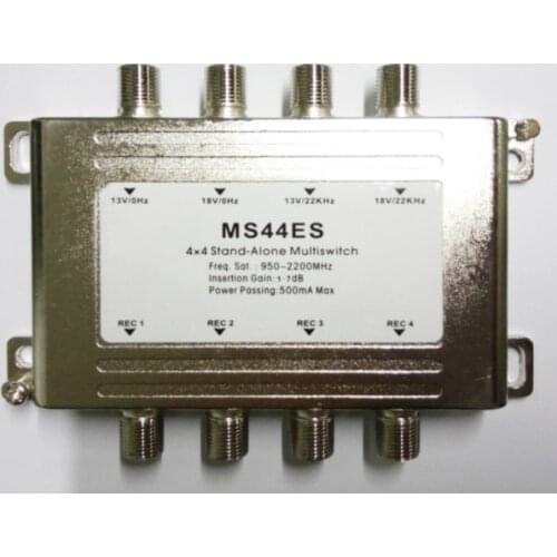 Gecen 4x4 13V/18V voltage 0/22KHz selected 4 in 4 out Satellite V/H LNB multiswitch MS-4401
