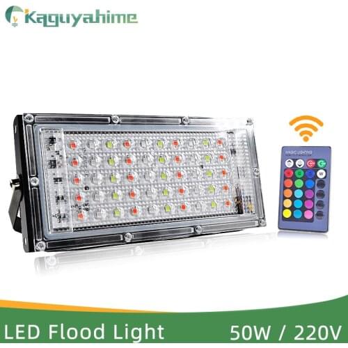 Kaguyahime LED Spotlight 50W Reflector Lighting 220V 240V RGB Remote Light Colorful Lamp IP65 Waterproof Outdoor Spot Light