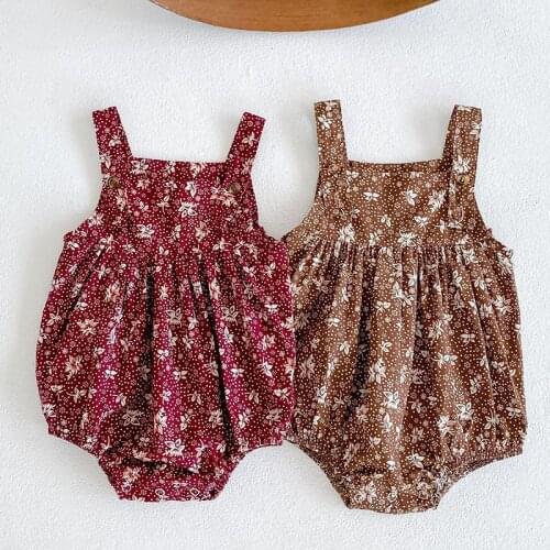 Infant Baby Girls Jumpsuit Overall Sleeveless print Spring Autumn Baby Girls Clothes Toddler Baby Girl Cotton Romper