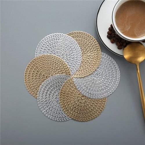 Table Mat Solid Color Round Placemat Heat Insulation Pad Decorative Mat for Home Restaurant Cafe Shops
