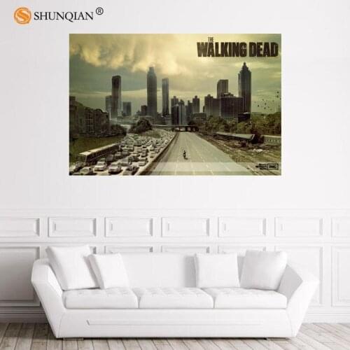 Nice The Walking Dead Poster Custom Satin Poster Print Cloth Fabric Wall Poster Print Silk Fabric Print Poster