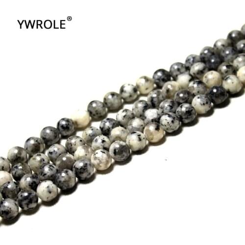 Wholesale White Dot Jaspers Round Loose Natural Stone Beads For Jewelry Making DIY Bracelet Necklace 6/8/10 mm Strand 15'' Lots