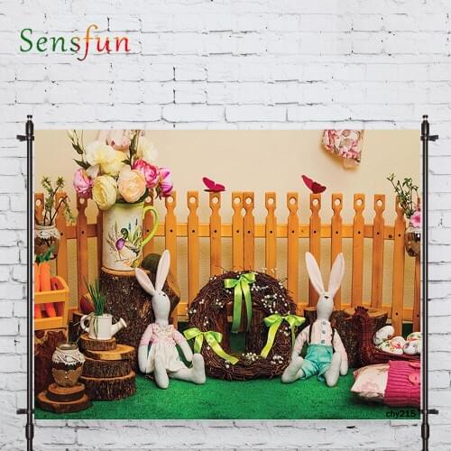 LEVOO Photographic Background Rabbit Farm Manor Easter Reality Photo Studio Photocall Printed Shoot Prop Decor Fabric