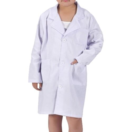 Children White Lab Coat Laboratory Kids Boys Girls Warehouse Doctor Work Wear Hospital Uniform Clothes for Roleplay Party