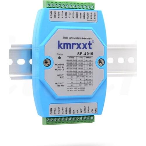 Thermal resistance temperature acquisition module 6 RTD PT100 input isolation to RS485 Modbus 4015