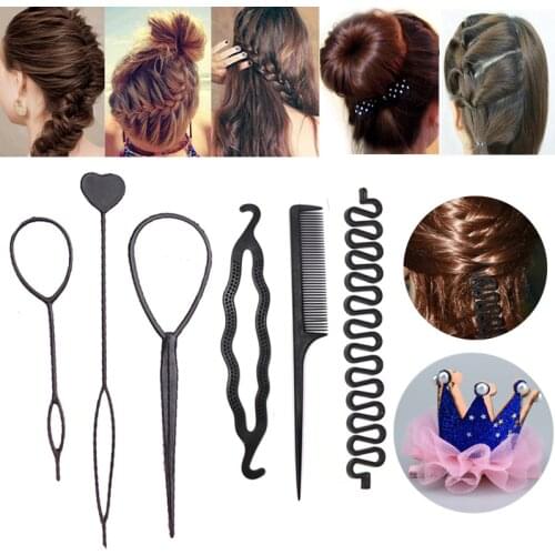 Hair Accessories Set Braiding Hair Styling Tools Donut Hair Bun Maker Twist Hair Clips Hairpins Braider for Women Girls