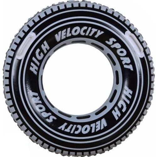 2018 New Tires Inflatable Swimming Ring Float Tube Raft for Adult Boys 91cm Giant Black Swim Circle with Handle Water Party Toys