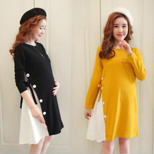 Vestido Maternity Clothes Long Sleeve Cotton Dresses Pregnancy Clothes For Pregnant Women Breastfeeding Dress Femme Enceinte