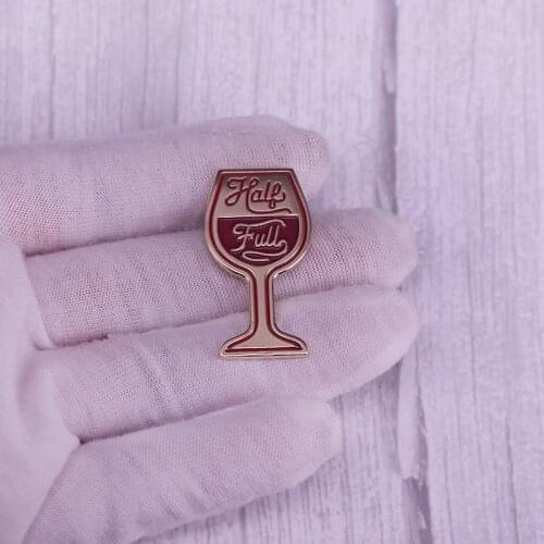 Half empty cup pin