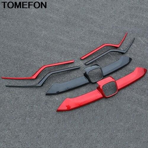 TOMEFON For Honda CRV CR-V 2017 2018 Front Logo Decorative Mark Grid Grill Grille Racing Frame Stick Car Styling Cover Trim ABS