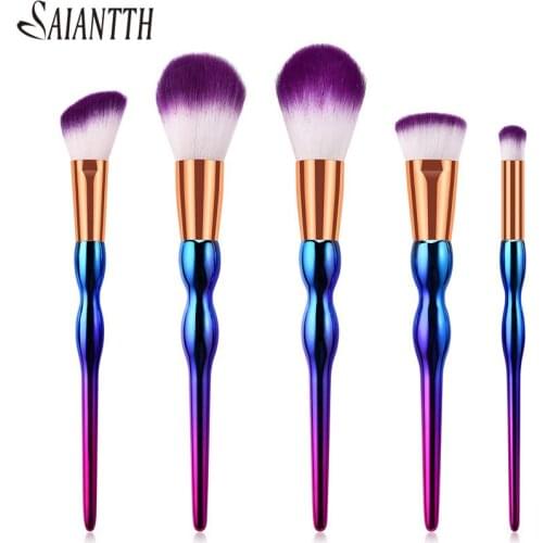 SAIANTTH 5/7/10PCS makeup brushes set gourd Gradient handle face eye cosmetic tool foundation eyeshadow portable brush maquiagem