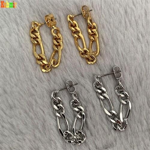 Kshmir2021 New vintage metal chain earrings Exaggerated fold wears long eardrop female Fashion Earring Jewelry gift