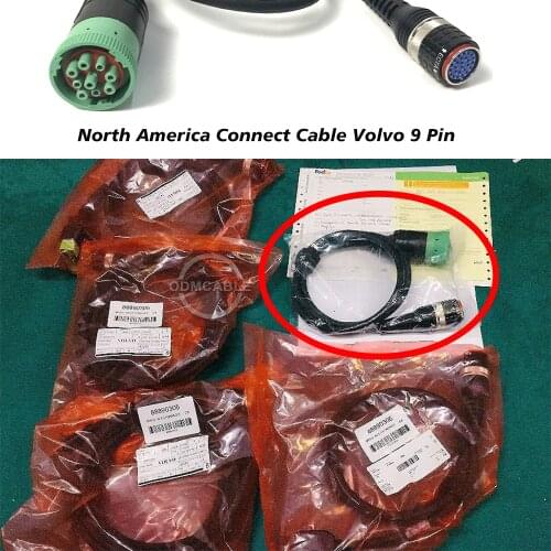 North America Connect Cable 9 Pin Truck Diagnostic Cable for volvo vocom Mack Heavy Duty Diagnostic tool