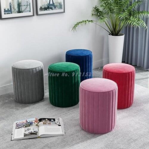 Sofa side stool, light luxury stool, shoe replacement stool, round stool, dressing stool, makeup chair, net celebrity ins chair