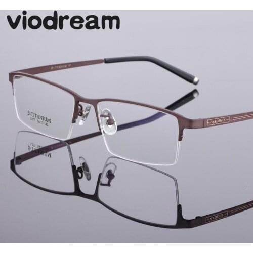 Viodream Fashion Men pure Titanium Eyeglasses Frames Men Brand Eyeglasses Ultra Light Business Spectacle Frame Oculos De Grau 77