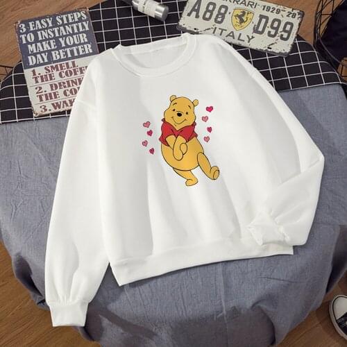 Disney Winnie Women Oversized Sweatshirts Trendy Hoodies Vogue Pullover 2021 New Autumn and Winter French Park Sudadera Mujer