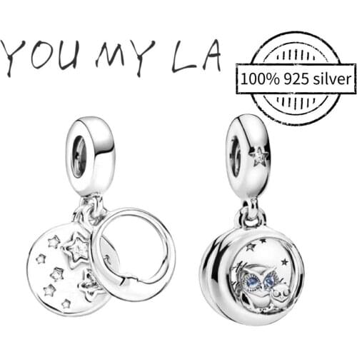 New Original 925 Sterling Silver Sparkling Heart Bead Charms Rose Gold Fit Pan Charm Bracelets Women DIY Jewelry