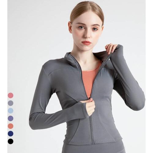 Women Fitness Top Workout Training Exercise Gym T Shirts Lady Sport Sweatshirt Yoga Hoodies Running Jacket Tees Outer Wear Coat