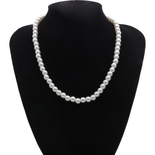 Pearl Necklaces For Women 8mm Simulated Pearl Chain Necklace Collier Femme Choker Wedding Bridal Jewelry Party Gifts