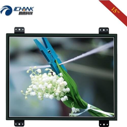 ZK150TN-DV/15"inch 1024x768 HD DVI VGA Metal Case Embedded Open Frame Quick Installation Industrial Equipment LCD Screen Monitor