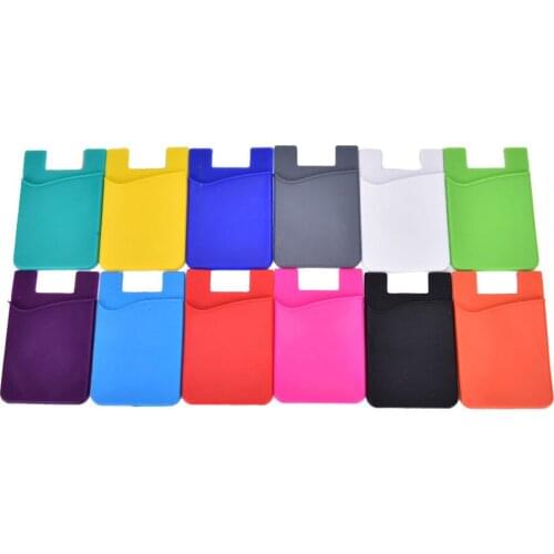 1PC 12 Colors 2018 Hot Sale Nice Fashion Adhesive Sticker Back Cover Card Holder Case Pouch For Cell Phone