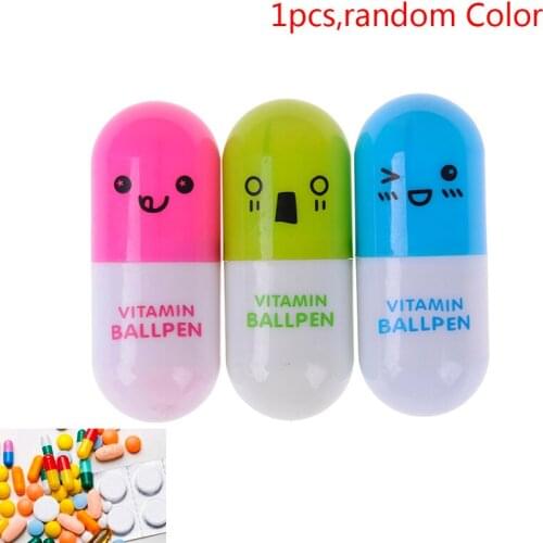 1Pc Portable Capsule Shaped Travel Pill Box Medicine Plastic Case Drug Container Random Colur