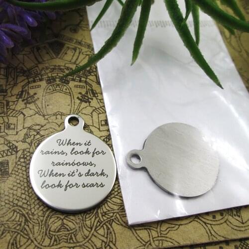 20pcs--"When It Rains, Look For Rainbows..."stainless steel charms 5 styles for choosing DIY Charms for necklace bracelets