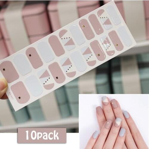 10pcs/pack Glitter SS Series Stickers Mixed Laser Foils Nail Art Stickers Tips Full Adhesive Waterproof Nail Accessories Tools
