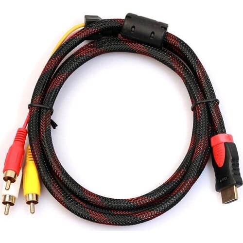 1080P HDMI to 3RCA cable 1.5M Video Audio AV Cable Adapter HDMI Male to RCA Male for HD TV LCD Laptop Computer Cable 1.5M