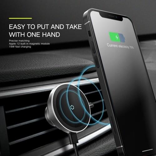 15W Magnetic Vehicle Mounted Wireless Charging Bracket Cell Phone Holder Suitable For IPhone Car Wireless Charging Stand