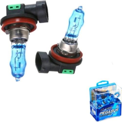 2Pcs Xenon Halogen Bulb H8 12V 100W 6000K Super White Car HeadLight Bulbs Auto Light Lamp Dark Blue Quartz Glass H8 Car Lamp