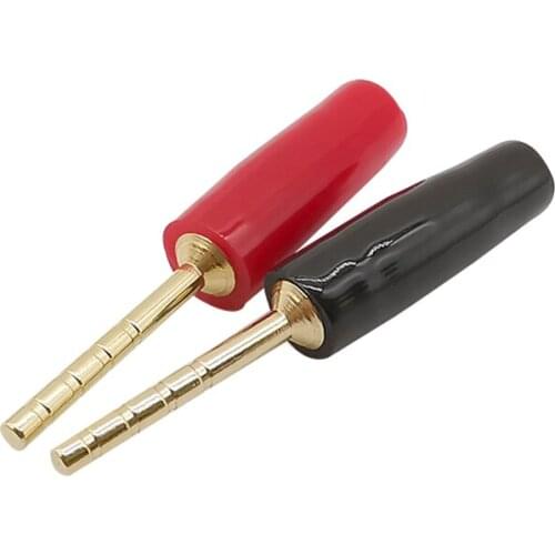 2Pcs Gold-Plated Straight Pin 2mm Banana Plug Wiring Connector 2mm Small Banana Terminals Hi-Fi Speaker Cable Plugs Adapter
