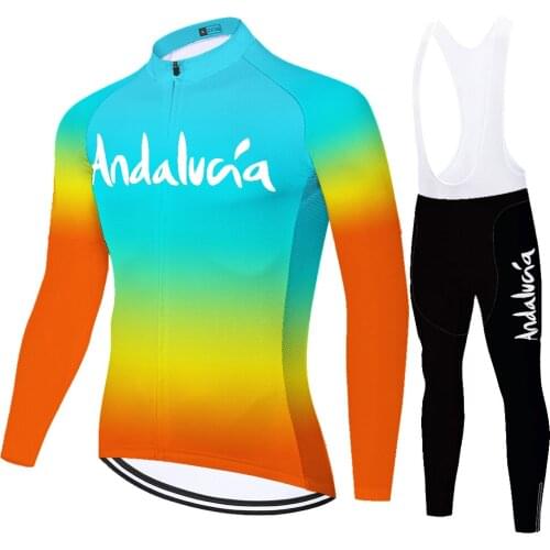 Andalucia Summer Spirng Jersey Completo Conjunto Camiseta Equipamento Ropa Para Ciclismo Masculino Mallot Ciclismo Hombre Verano