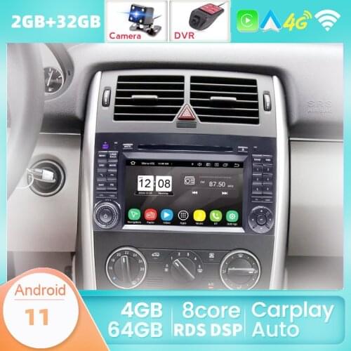 Carplay 2 Din Car Radio Car Dvd Player For Mercedes Benz B200 A B Class W169 W245 Viano Vito W639 Sprinter W906 Android 11 GPS