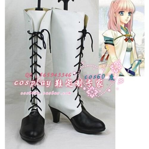 Harukanaru Toki no Naka de 5 Wasumi Yuki White Long Cosplay Shoes Boots S008