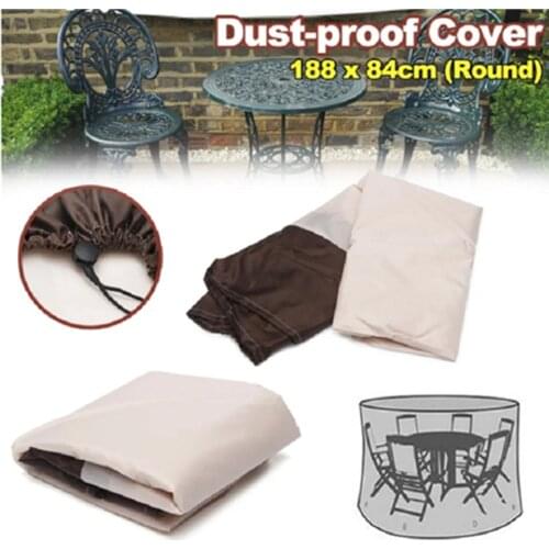 210D Oxford Cloth Garden Round Table Furniture Cover Waterproof UV-proof Dust-proof Cover for Table Chair Home Outdoor Furniture