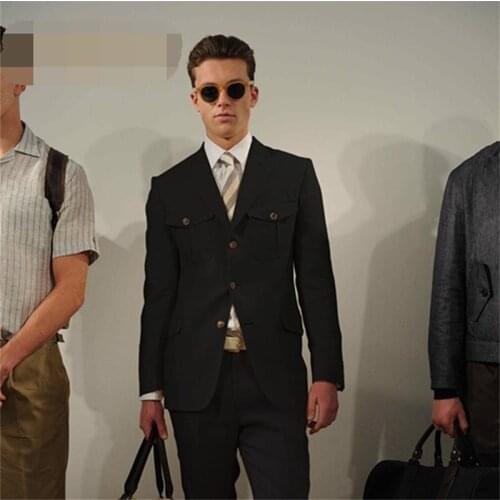 Black Mens jacket spring and autumn new European and American big-name business Slim plus size youth casual top