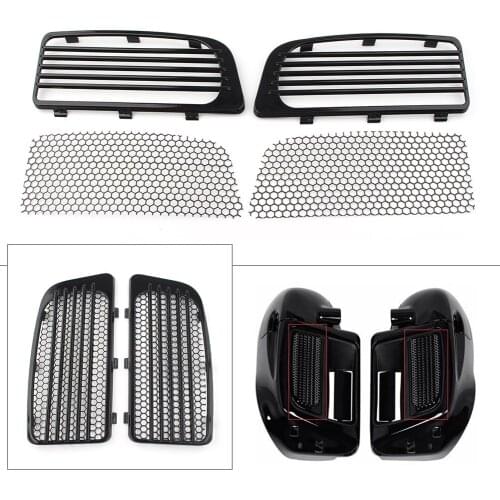 Black Motorcycle Radiator Grills&Screens w/ Mesh Grille for Harley Electra Glide Low Ultra Limited FLHTKL