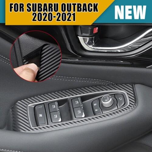 For Subaru Outback 2020-2021 Carbon Fiber Interior Patch Left-hand Drive Window Button Panel Stickers 4 Pcs