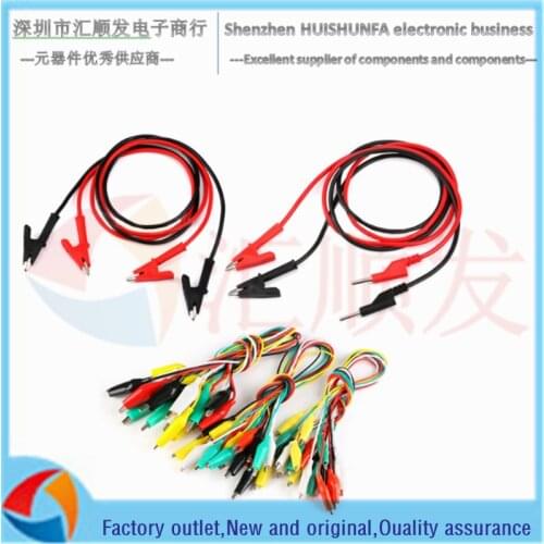 Double-headed alligator clip cord banana plug to alligator clip cord power test lead cable color 2 wire 4 clip