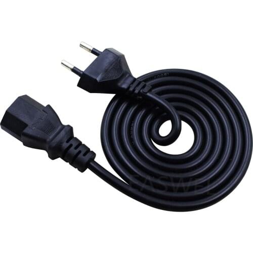 1.2m C13 IEC Kettle to European 2 pin Round AC EU Plug Power Cable Lead Cord PC