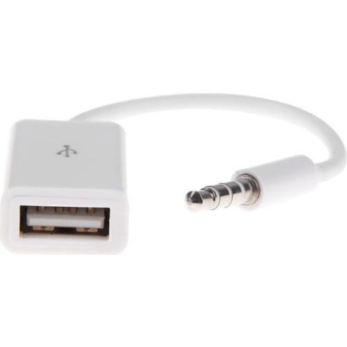 Brand New 3.5mm Male AUX Audio Plug Jack To USB 2.0 Female Converter Cable Cord Car MP3