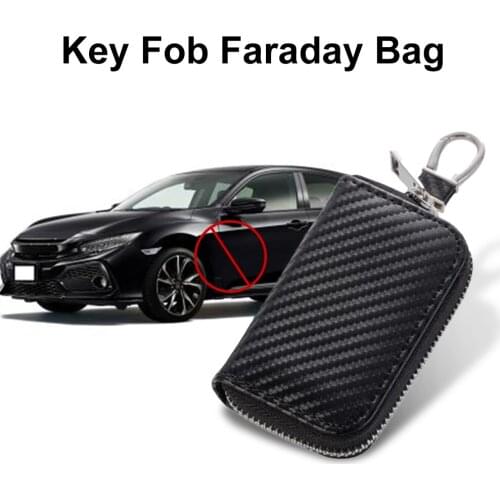 PU Leather Faraday Box Protect Your Key Fob RFID Signal Blocking Bag high quality Anti-Theft Pouch Anti-Hacking Case Blocker