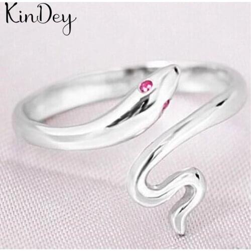 Korean Silver Color Snake Rings For Women Engagement Jewelry Personality Exaggerated Girls Open Antique Finger Rings