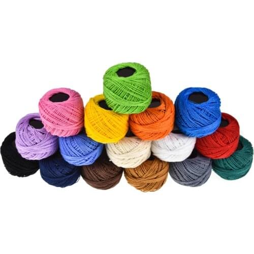 Crochet Cotton Yarn Balls 16 Colors Cross Stitch Needlepoint Hand Embroidery Knitting Threads