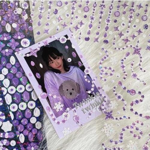 Laser beaded stickers PET seamless sparkling laser decorative stickers Cuckoo material DIY stickers