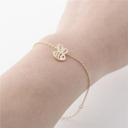 Flying animal Tiny Honey Bee Bracelet Bumble small Bee Queen Bee Bracelets Cute Insect Bumblebee Beehive Bracelets charm jewelry
